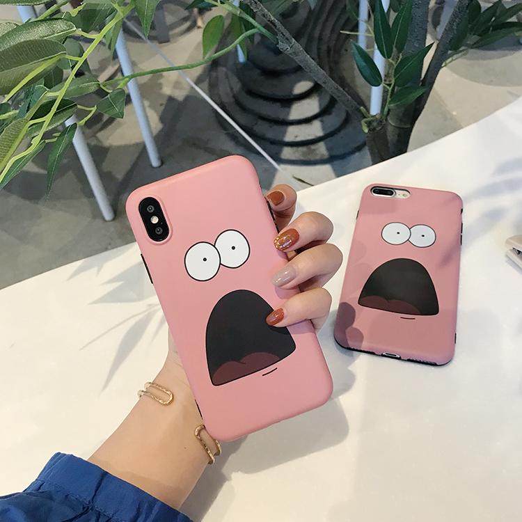 Mulut Besar Casing HP IPhone7plus Kartun Merah Muda Softcase Apple ID