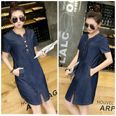 AG Apparel Dress Chelsy Denim / Dress Wanita / Fashion Wanita / Baju Kekinian / Dress Kaos Wanita / Dress T-shirt Wanita / Gaun Kaos Wanita / Atasan Murah / Dress Santai Wanita / Gaun Remaja / Gaun Kasual / Dress Casual Wanita / Dress Murah
