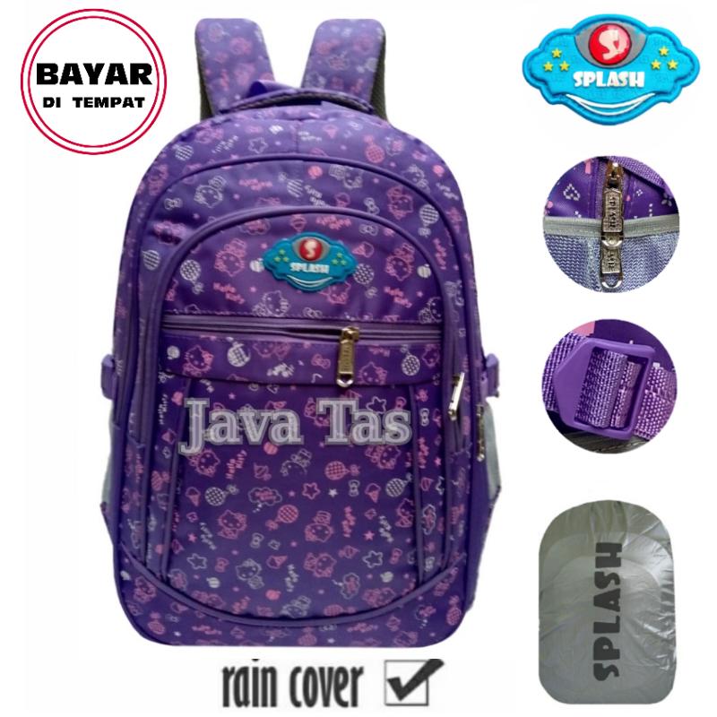 Java Tas Ransel Splash Tas Pria Tas Wanita Tas Ransel Pria Tas Ransel Wanita Tas Ransel Anak Tas Anak Sekolah Import Tas Sekolah Murah Tas Laptop Tas Punggung Tas Sekolah Import Kitty purple + Free Raincover
