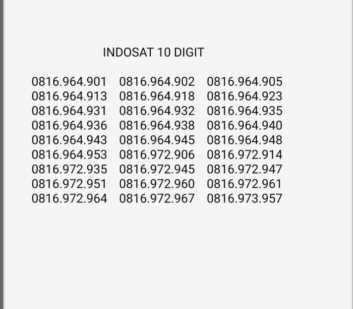 Indosat Im3 Mentari 10 Digit Segel Pulsa 2Rb Berkualitas