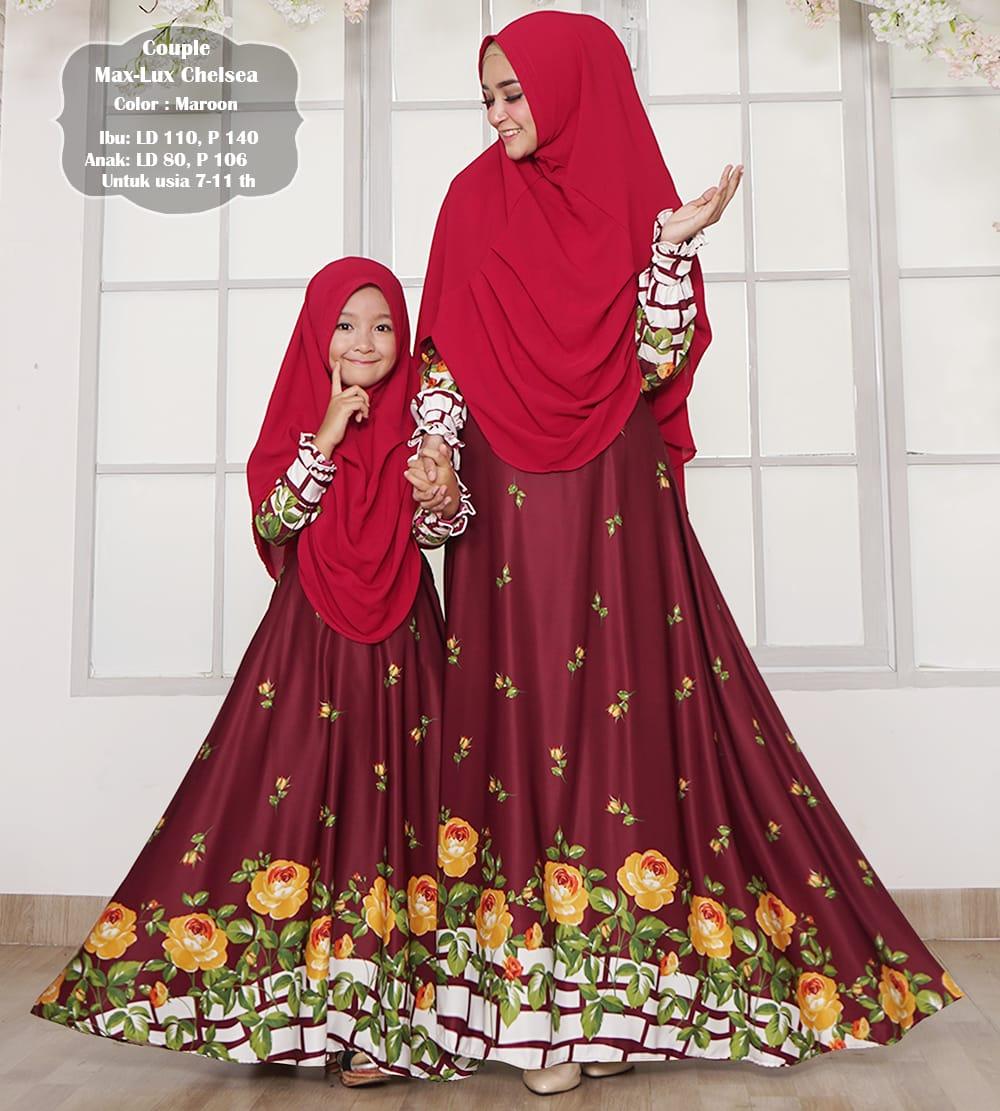 Afifahstore Gamis Muslim Syari Couple Ibu dan Anak Dress Hijab Muslimah Atasan Wanita Maxmara Couple Chelsea