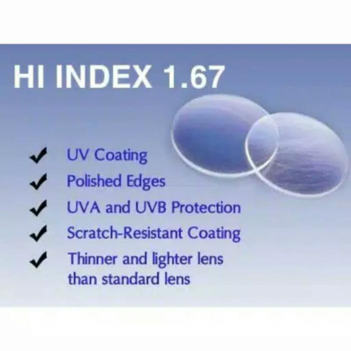 diskon 10%!! Pesanan Lensa Kacamata Hi Index 1.67 - ready stock