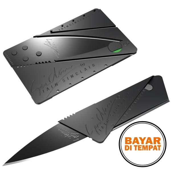 Rimas Sinclair 2 Cardsharp Hidden Knife - Black Hitam - Pisau Lipat Dompet Atm Credit Card Size Tipis Tajam Anti Karat Korosi Stainless Steel Keren Unik Kekinian Berkulitas Original