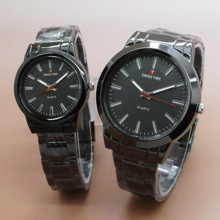 Swiss Time/Army - SA6557D Jam Tangan Couple Stainless Steel Silver
