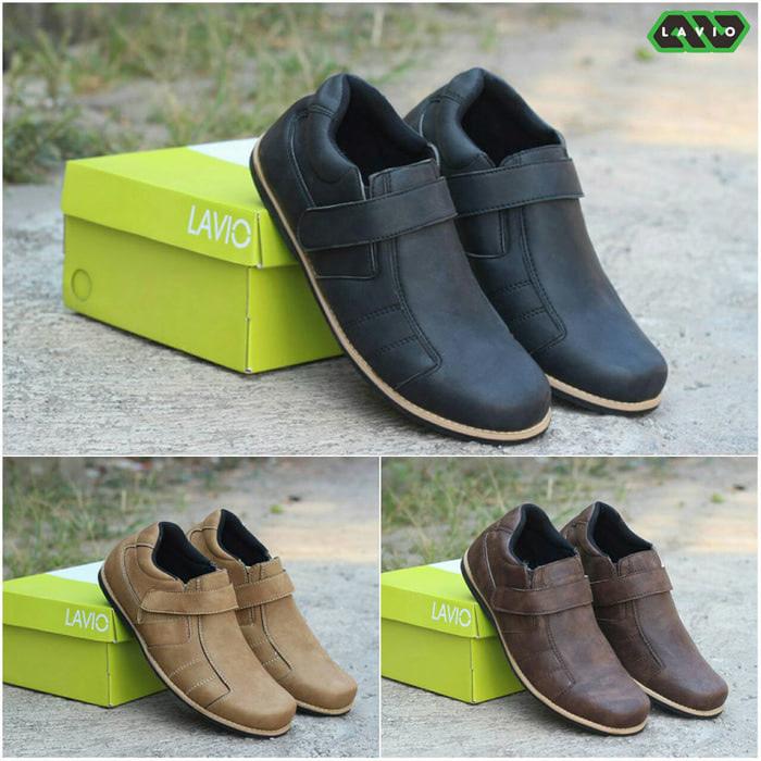 Sepatu Santai Slip On Original Lavio Leopard Pria