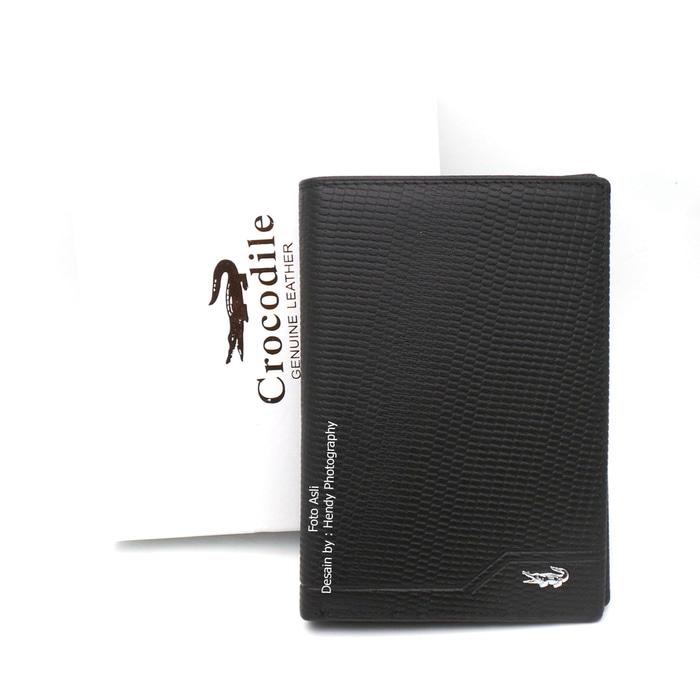 Dompet tanggung kulit asli murah terbaik - CROCODILE SGUA - 4 BLACK
