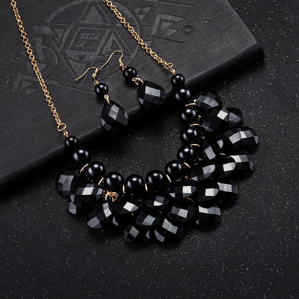 Jual panas berlebihan aksesoris merek grosir fashion paduan anting kalung set ekspor ekspor FSS004-A FSS004