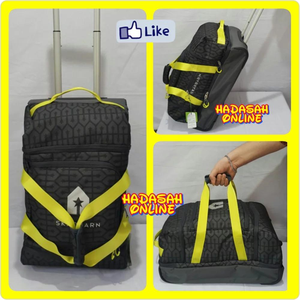Tas Skarbarn Traveling Dark Grey - Koper Trolley - Tas Tenteng Troly 24 Inc - Cabin Travel Bag - Travelling Bag Pakaian Import