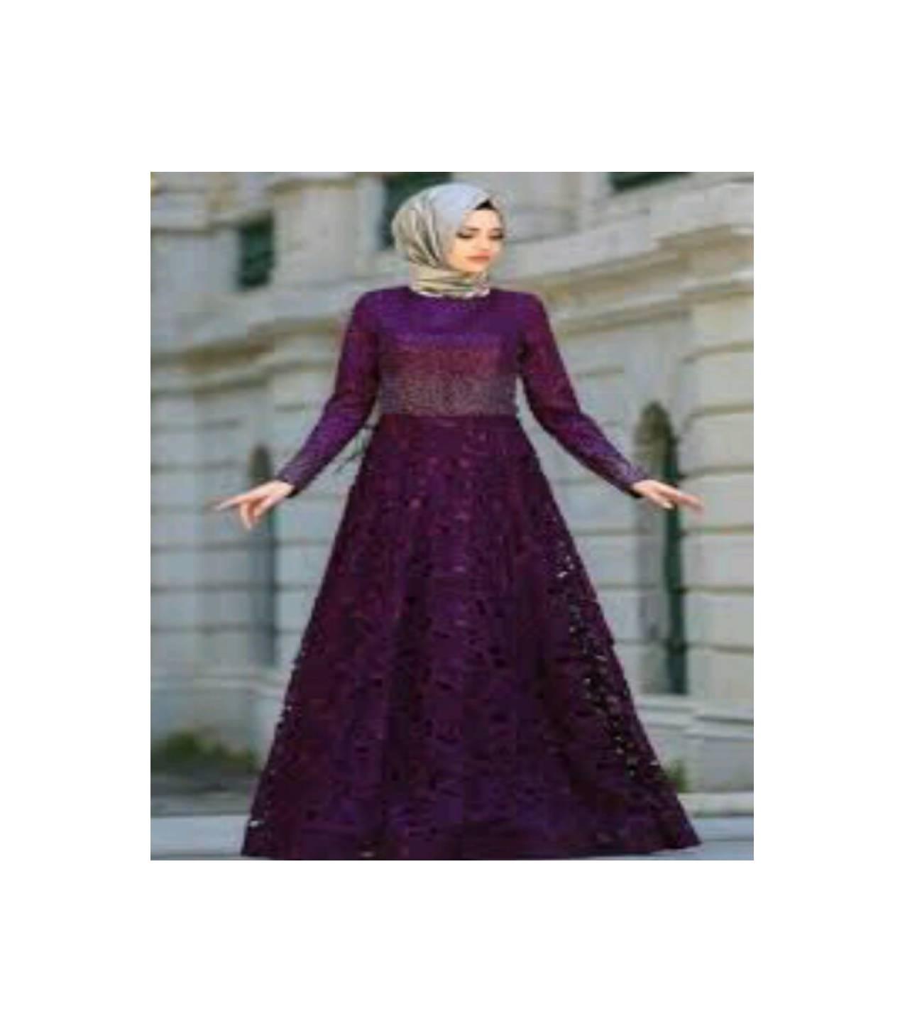 GAMIS MUSLIM KOMBINASI BROKAT