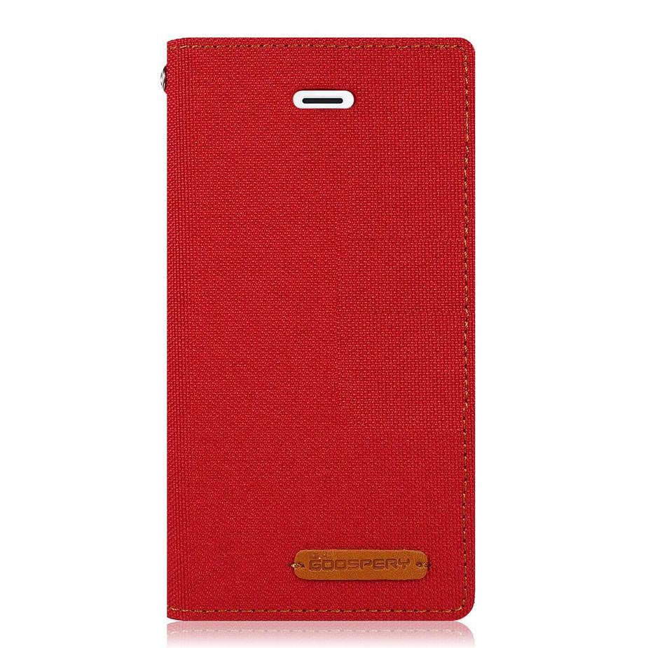 Mercury New Canvas Flip Case for Apple iPhone 6 Plus / 6s Plus - Red