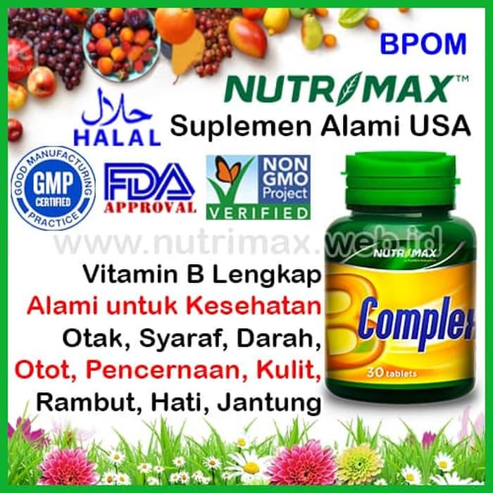 Nutrimax B Complex Kompleks isi 30 Vitamin Suplemen Nutrisi Untuk Buat Kesehatan Fungsi Otak Saraf Syaraf Meningkatkan Penambah Daya Tahan Tubuh Alami