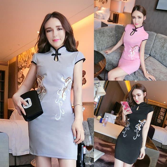 BFS.047 CHEONGSAM FASHION WANITA MODERN STYLE LACE BELAKANG