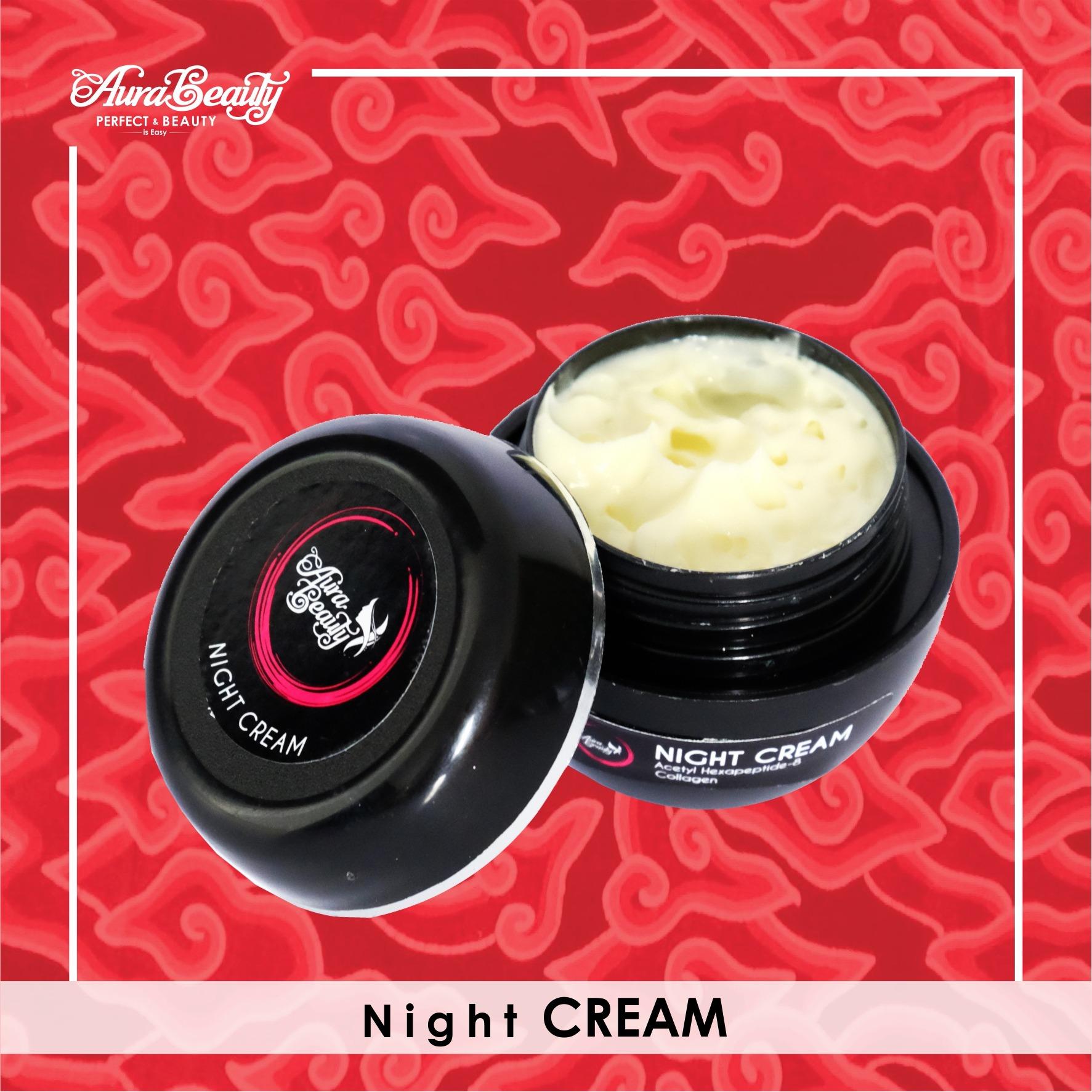 Aura Beauty Night Cream Krim Malam Mencerahkan dan Melembutkan Wajah Sekaligus Menghilangkan Flek Hitam 