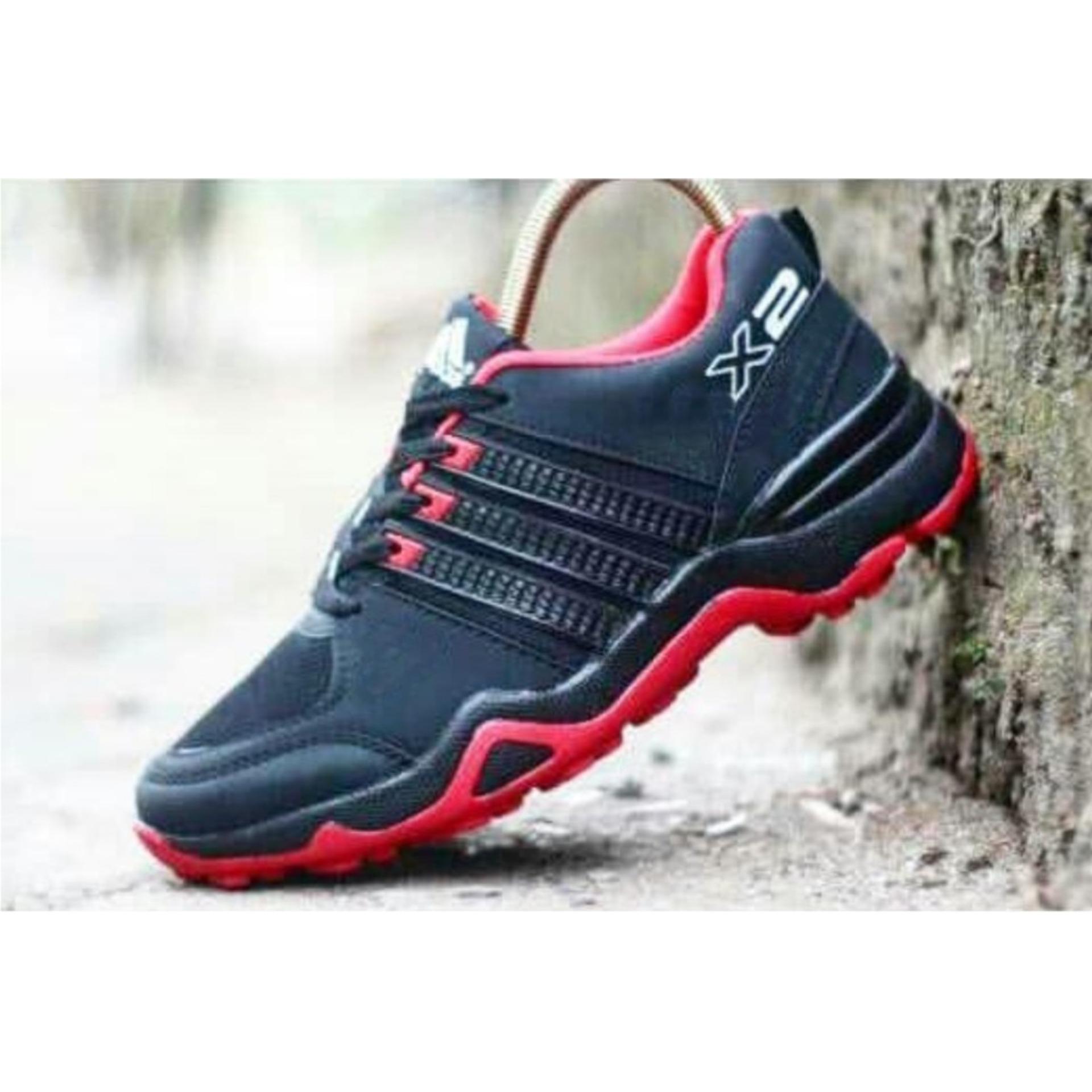 Promo - Sepatu Sport Hitam Merah Gotrek Harga Distributor Paling Murah