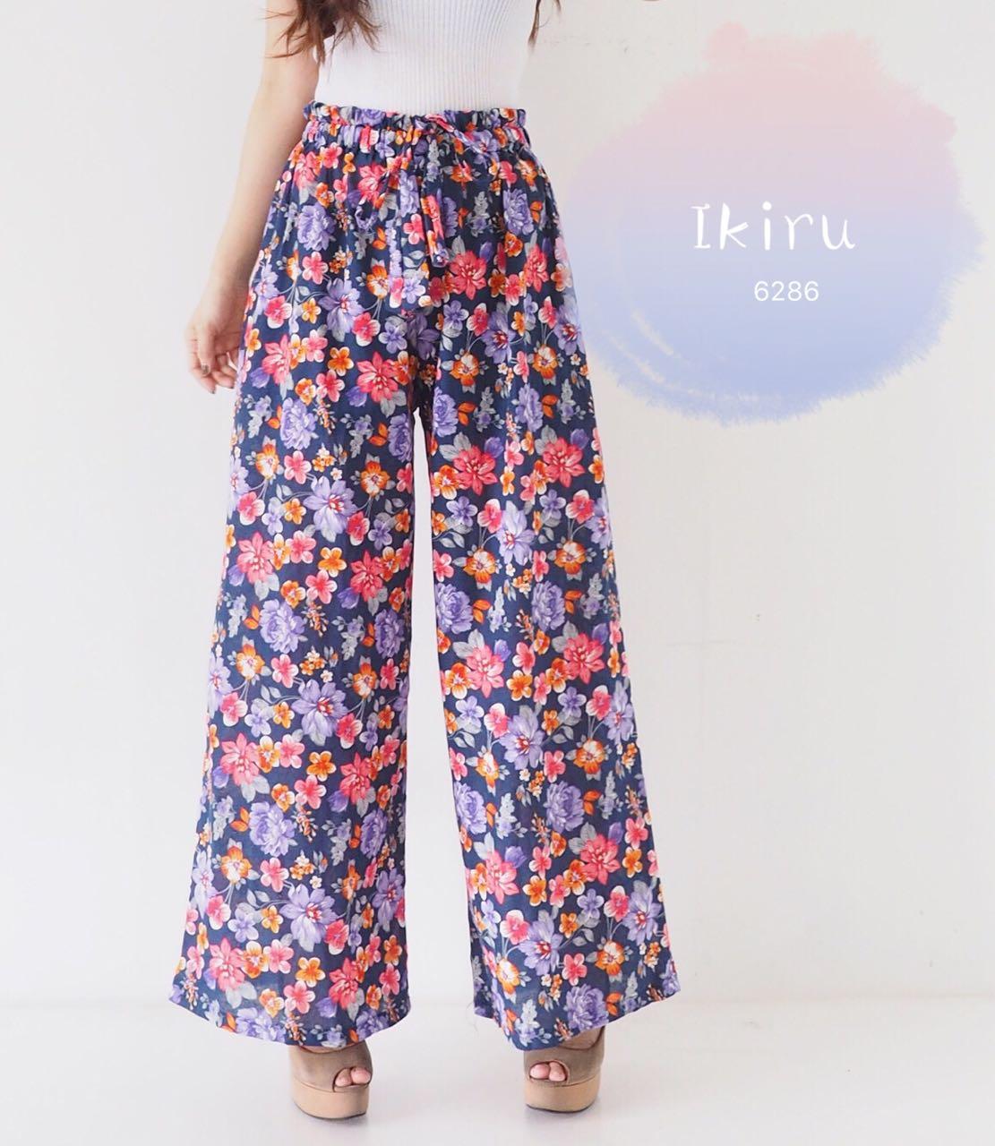 IKIRU Celana Kulot Panjang Motif Bunga