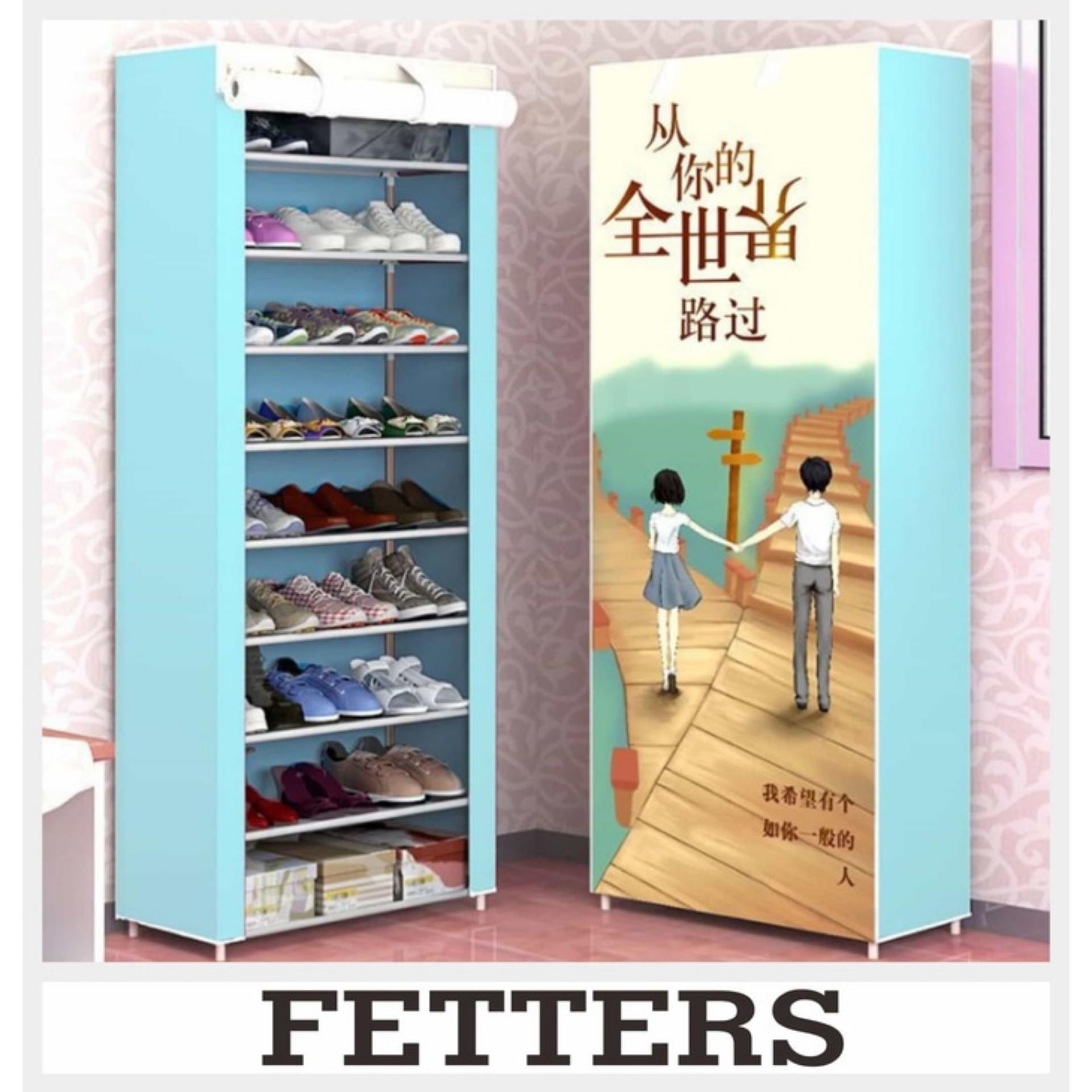 Lemari sepatu lemari portable lemari cantik lemari fortable lemari minimalis lemari mini 10 Susun 9 Rangka AK10 Fetters A416