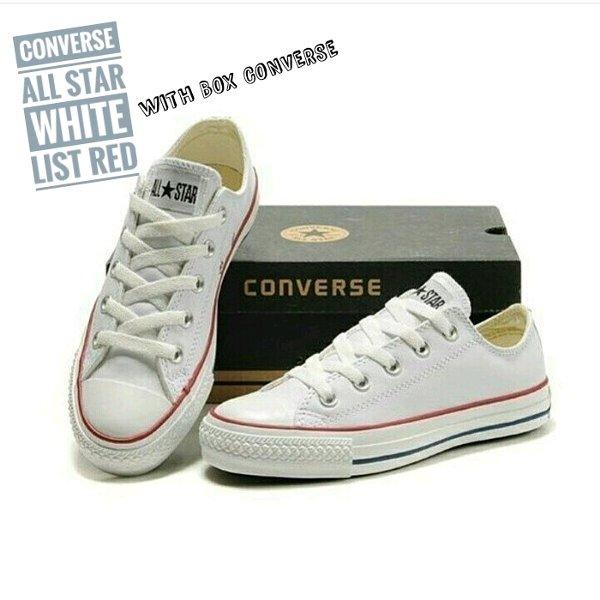 Sepatu Casual Harian Sekolah Kuliah Converse Allstar CT Mono Full White Putih Low Pria Wanita Couple