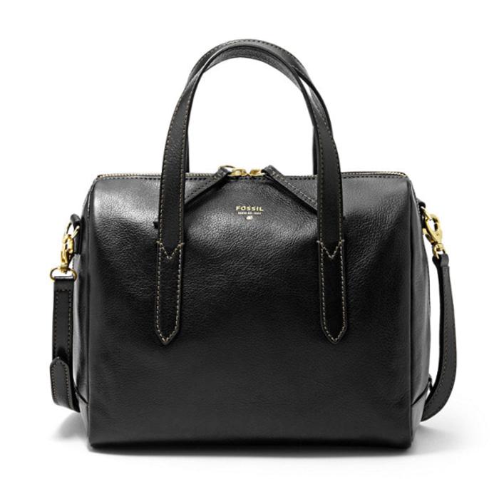 DISKON Fossil Sydney Satchel Black - Tas Branded Leather Ori Original