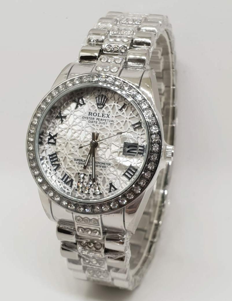 Jam Tangan Wanita Rolex Romawi Jaring Rantai Gold