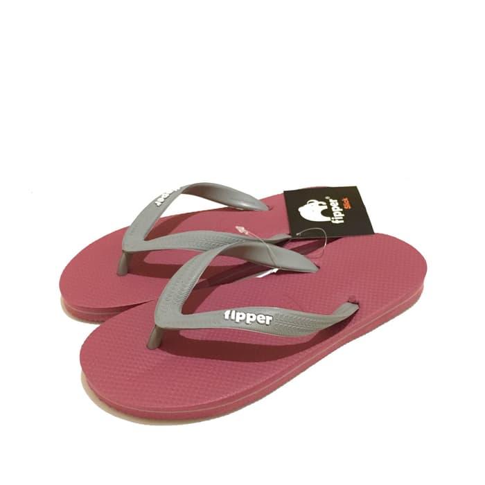 Sedang Diskon!! Sandal Fipper Slick Maroon Grey - ready stock