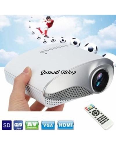Proyektor Mini LED HD 1080p TV TUNER Projector Film Bola Nobar Video Infokus 1200 lumens dengan HDMI/SD/USB/Audio/VGA/AV untuk Home Teater Notebook Ponsel Pintar Android Termurah dan Tercanggih Elektronik Rumah Bioskop