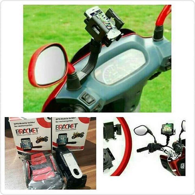 Bracket Holder HP Motor Multifunctional Rotary - GPS Mobile Holder - Bracket HP untuk Motor Spion Motor Murah Berkualitas