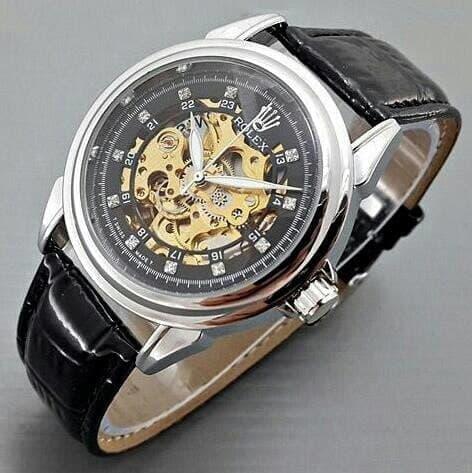 Jam Tangan Rolex Skeleton Automatic Kulit