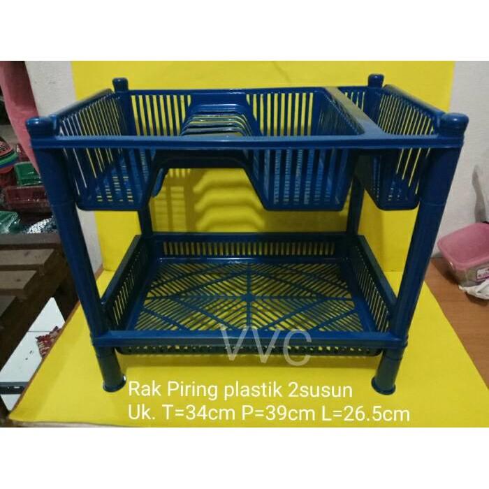 Rak Piring Plastik 2 Susun - Pzzvwk