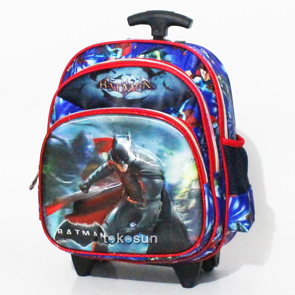 Tas trolley sd gagang stainles spiderman otot 6d timbul 