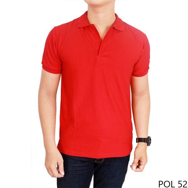 kaos Krah Shirt polos polo Pria/Wanita Pendek Merah-KEJORA JAYA