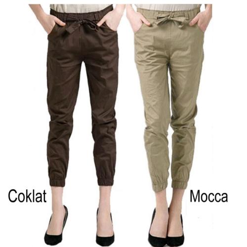 Celana joger panjang wanita terkini dan modelis-long pant - Mocca