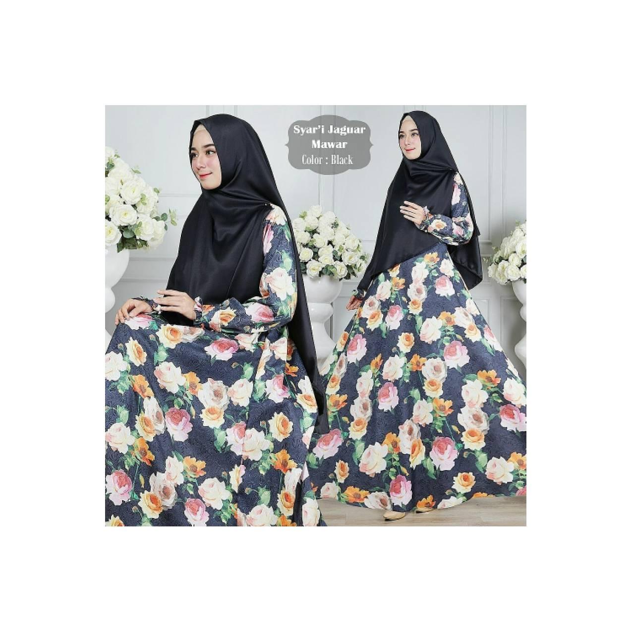 Gamis Syari Jaguar Mawar Hitam