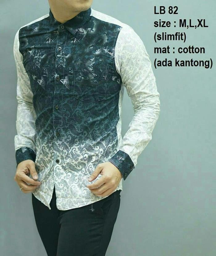 Promo batik KEMEJA BAJU BATIK LENGAN PANJANG SLIM FIT TREND MASAKINI LB82