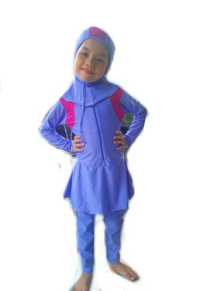 456 th BAJU PAKAIAN RENANG MUSLIM JILBAB ANAK PEREMPUAN LENGAN PANJANG