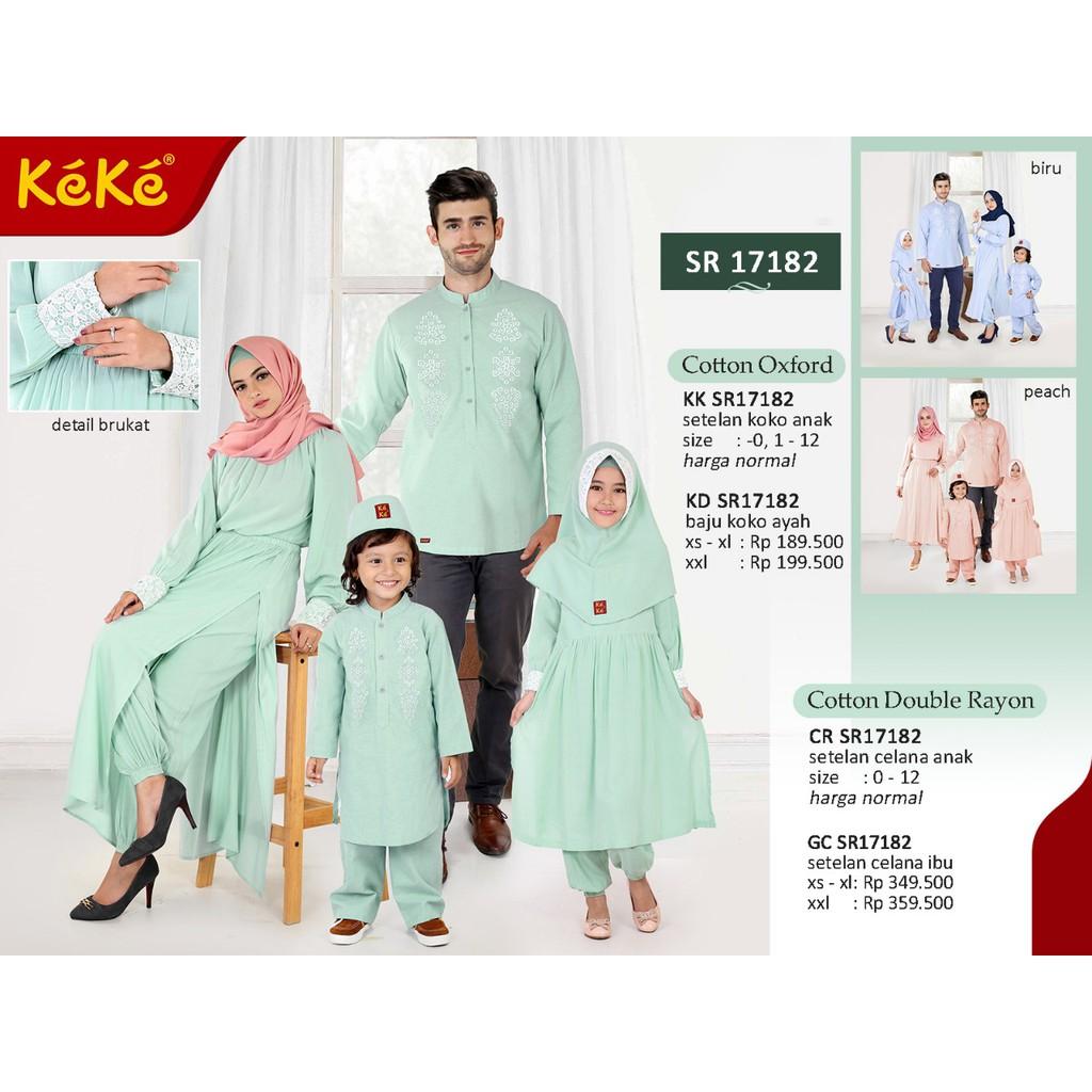 (TERBARU) Busana Muslim Sarimbit Keke Warna Hijau Model SR 17182 (Gamis Anak No. 3)