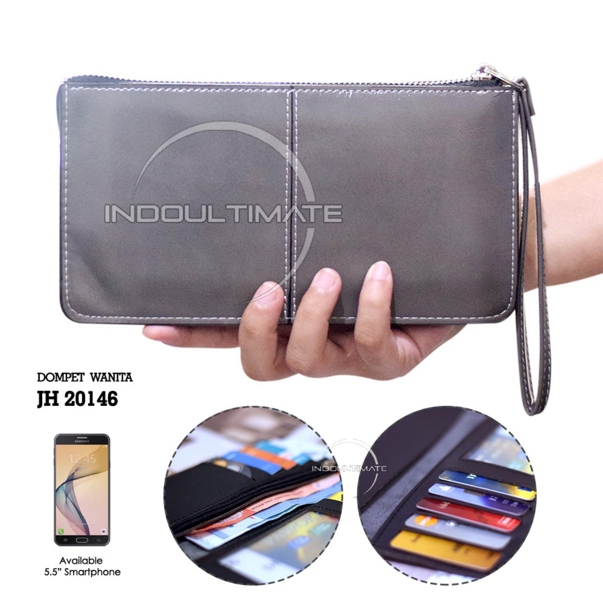 Ultimate Dompet Wanita JH-20146 - Grey / Dompet Cewek / Cewe Kartu ATM Panjang Kulit Import Murah Lucu