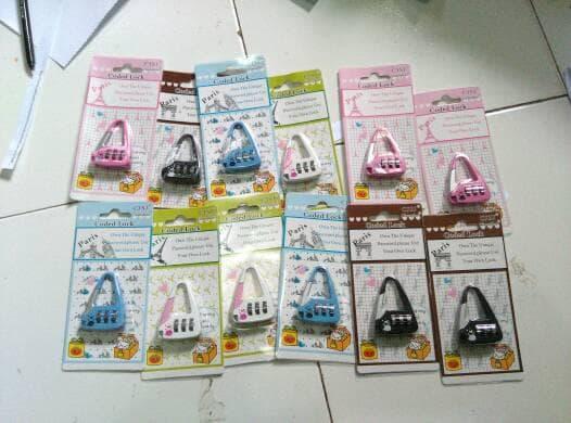 HARGA DISKON!!! Gembok Koper Mini Motif Lucu Imut Tas Coded Lock Kombinasi Kode Angka - aWL4dI