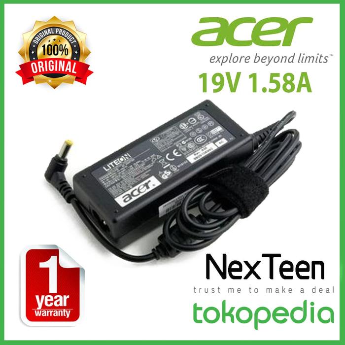 Hemat 10%!! Original Garansi 1 Tahun Adaptor Laptop Acer 19V 1.58A Aspire One Zg5 - ready stock