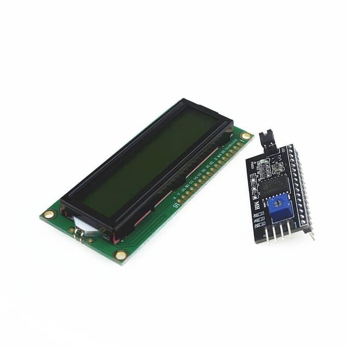 Harga hemat 10 lcd 1602 green i2c module for arduino belum disolder ready