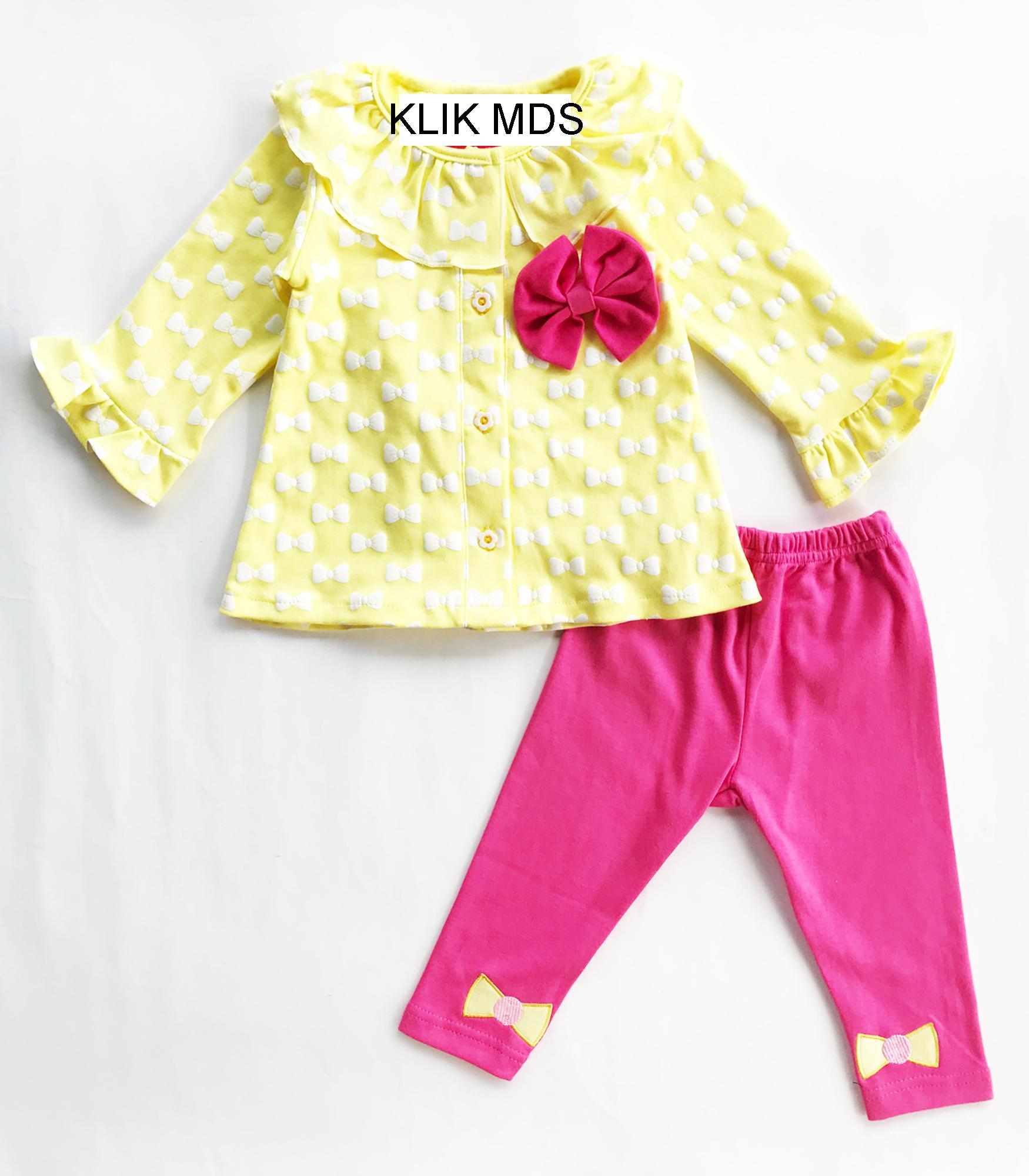 Klik Mds Baju Anak Bayi Perempuan Setelan Atasan Pita Dengan Legging Pita