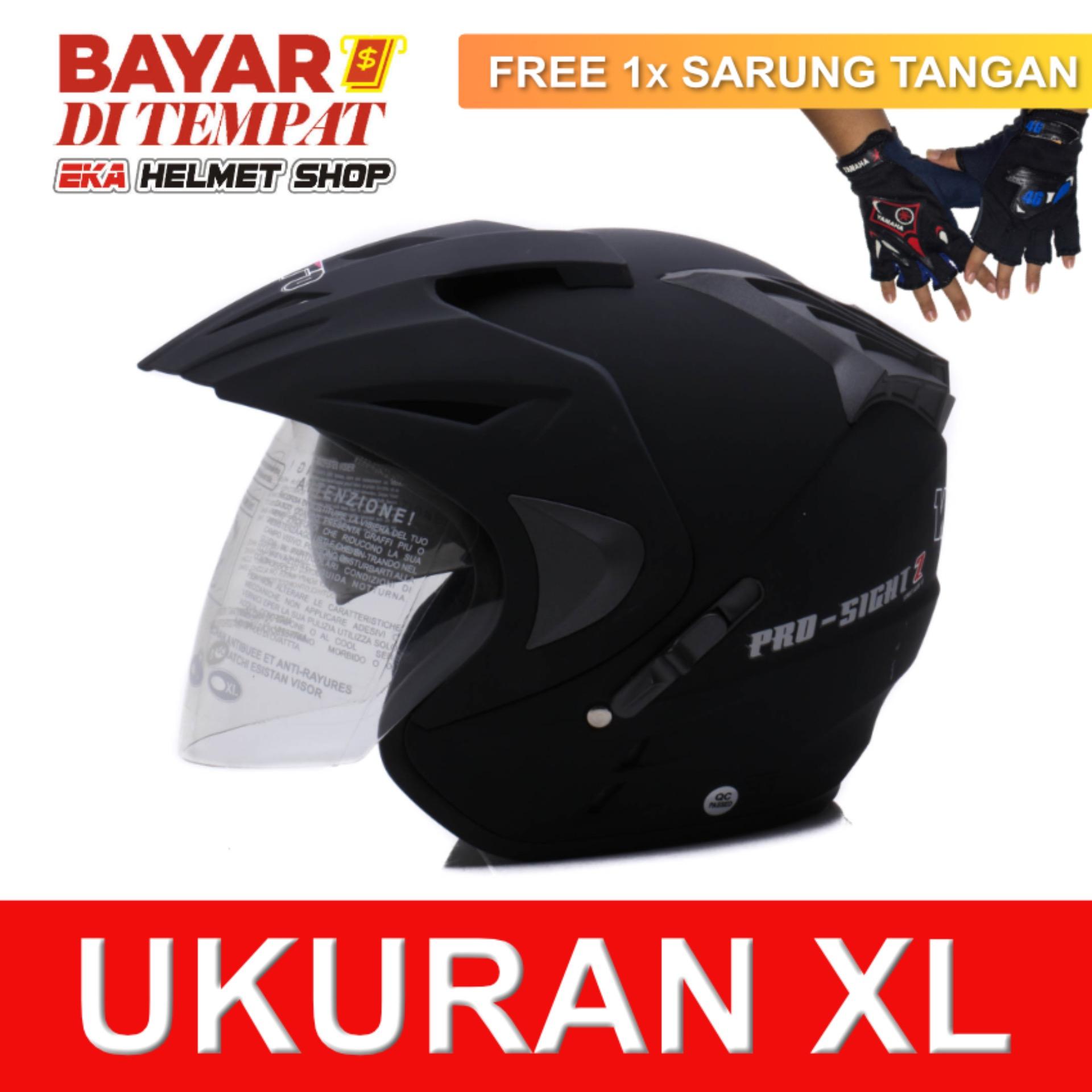 WTO Helmet Pro-Sight - Hitam Doff + Promo Gratis Sarung Tangan