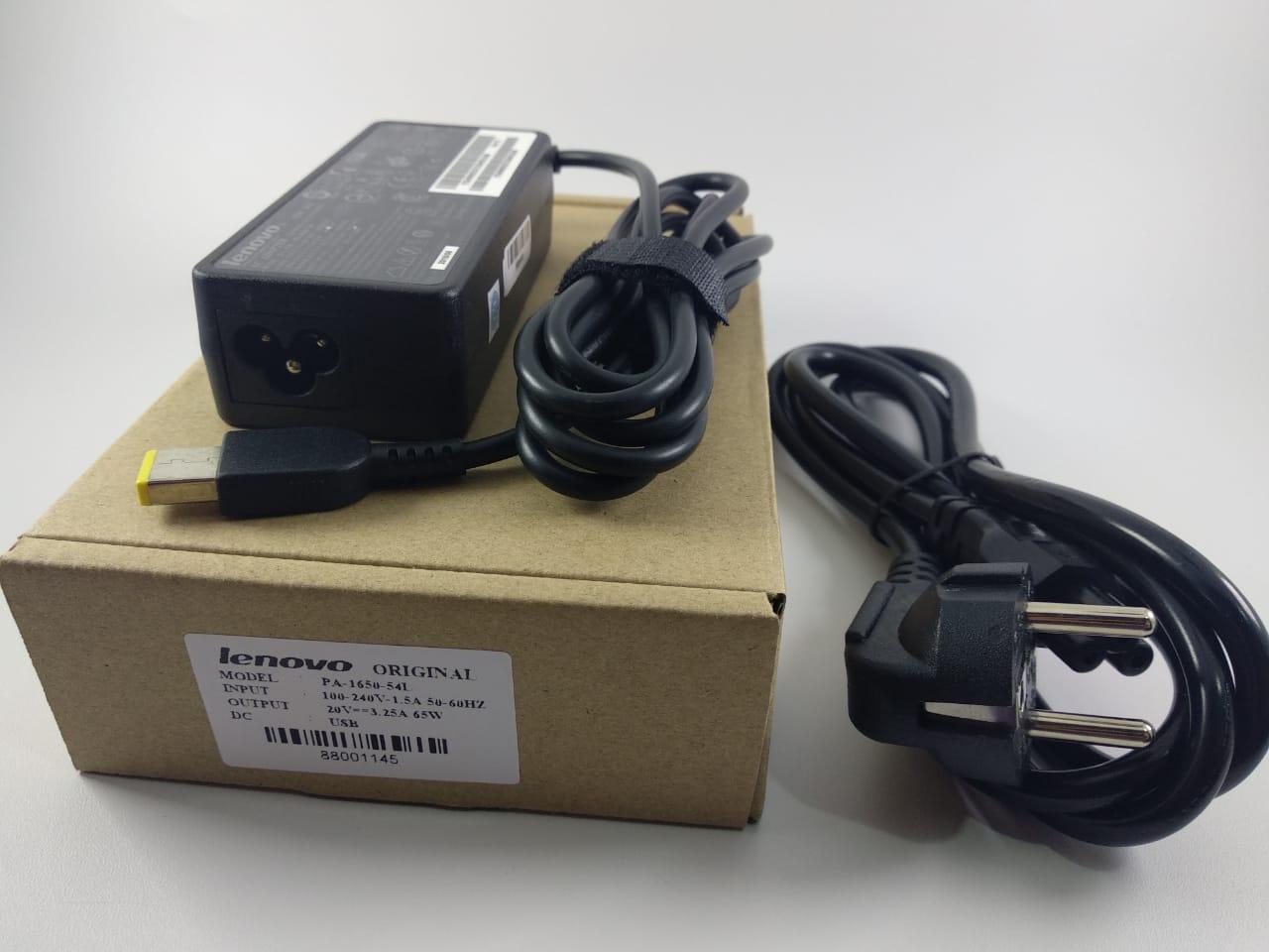 LENOVO ORIGINAL Adaptor Charger Laptop Lenovo 20v 3.25A 65W (USB) IdeaPad Yoga 11, 11S, 13, U330p, U430p, ThinkPad S3, S5, T431s, X1 Carbon Series INCLUDE Kabel Power