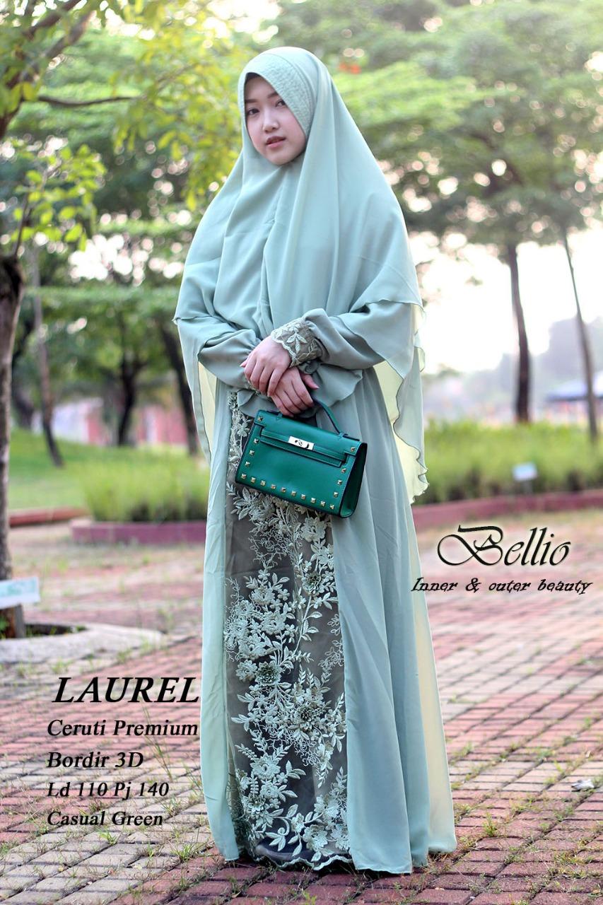 Hot Promo Terlaris Dress Gamis Ori Import Laurel/baju gamis/baju muslim bellio warna casual green