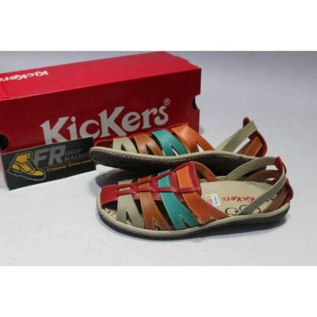 SANDAL KICKERS WANITA KODE 04 MERAH ORANGE