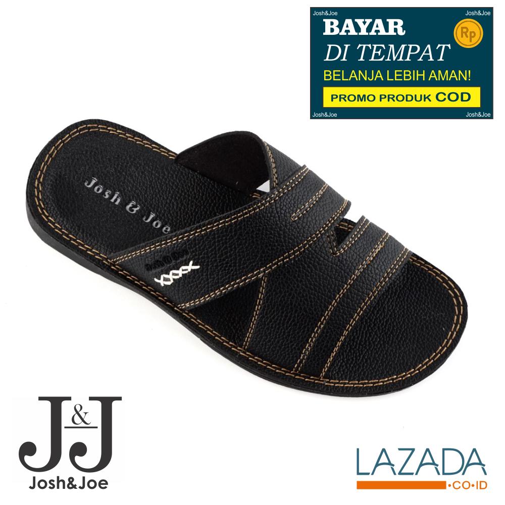 Josh&Joe / fashion pria / sandal murah / sandal pria / sandal pria kulit / sandal pria casual / sandal pria dewasa / sandal gunung pria/ sandal jepit pria CoolBlack