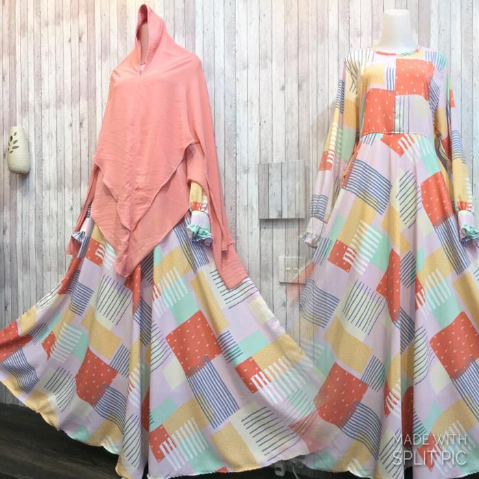 Adzra Gamis Murah syari/busana muslim wanita - Bilqis dress - Orange