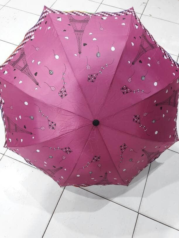 Promo payung lipat 3 apollo mangkok motif paris kuat menara eifel NF 14 Original