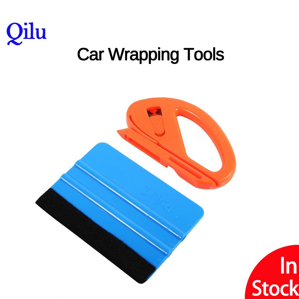 Vinyl Safety Cutter & Felt Edge Squeegee Scraper Kit Kendaraan Mobil Pembungkus Alat-Internasional