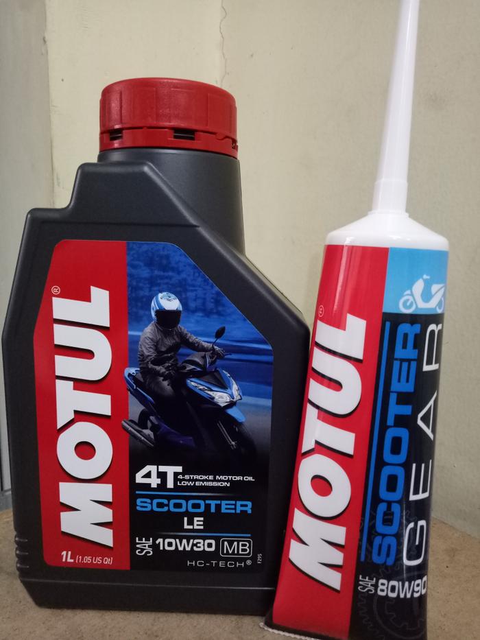 PAKET OLI MOTUL LE1L 10W30 SCOOTER/MATIC & OLI GARDAN/GEAR 80W90 120ML