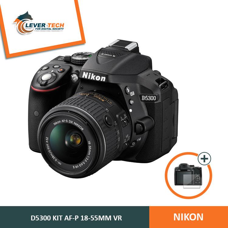 NIKON D5300 + AF-P DX NIKKOR 18-55mm f/3.5-5.6G VR Kit Lens WiFi - (Free Screenguard Terpasang)